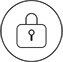 Lock with key in middle