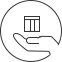 Hand mit Batterie im Kreis