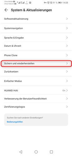 Direkt sichern und wiederherstellen