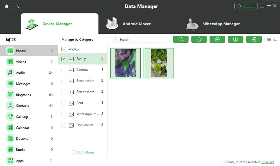 Choose Data You Want to Transfer
