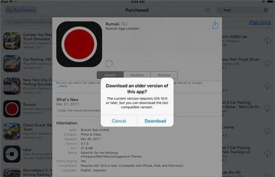 Download an older version of app Image Credit: Appleinsider.com