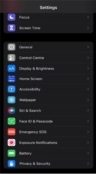 Tap Control Center