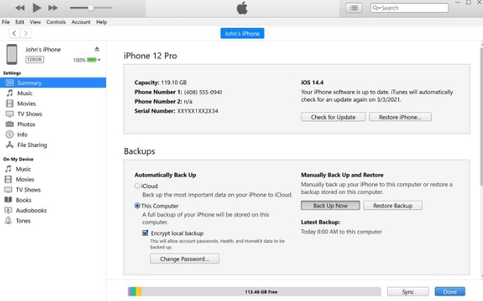 Tap Restore iPhone