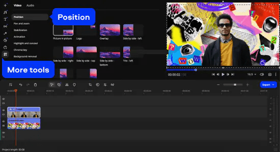 Ajuster la position de la vidéo