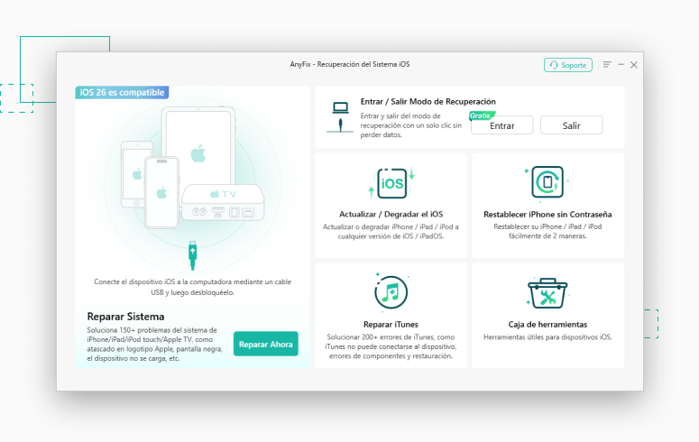 Captura de pantalla de una página web con iconos