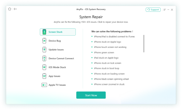 System repair screen on laptop