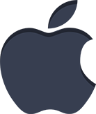 Logotipo de Apple sobre fondo azul oscuro