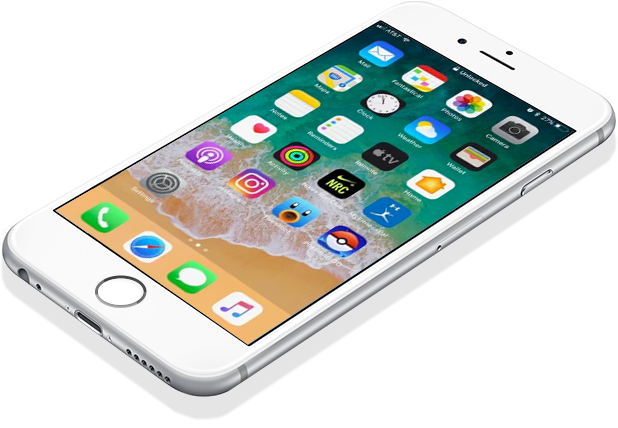صورة مقربة لـ iPhone باللون الأزرق