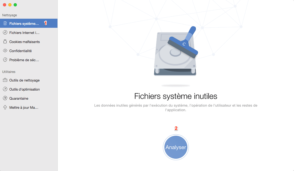 Analyser les fichiers systèmes inutiles sur Mac avec MacClean