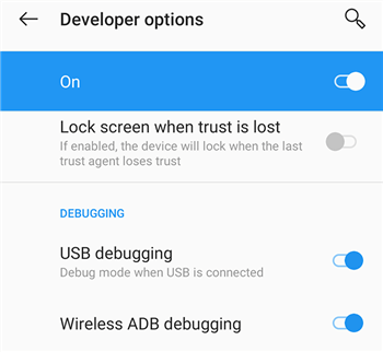 Open Developer Options on Samsung after enabling Build Number
