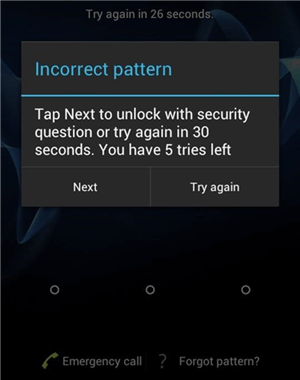 Tap Forgot Pattern Button