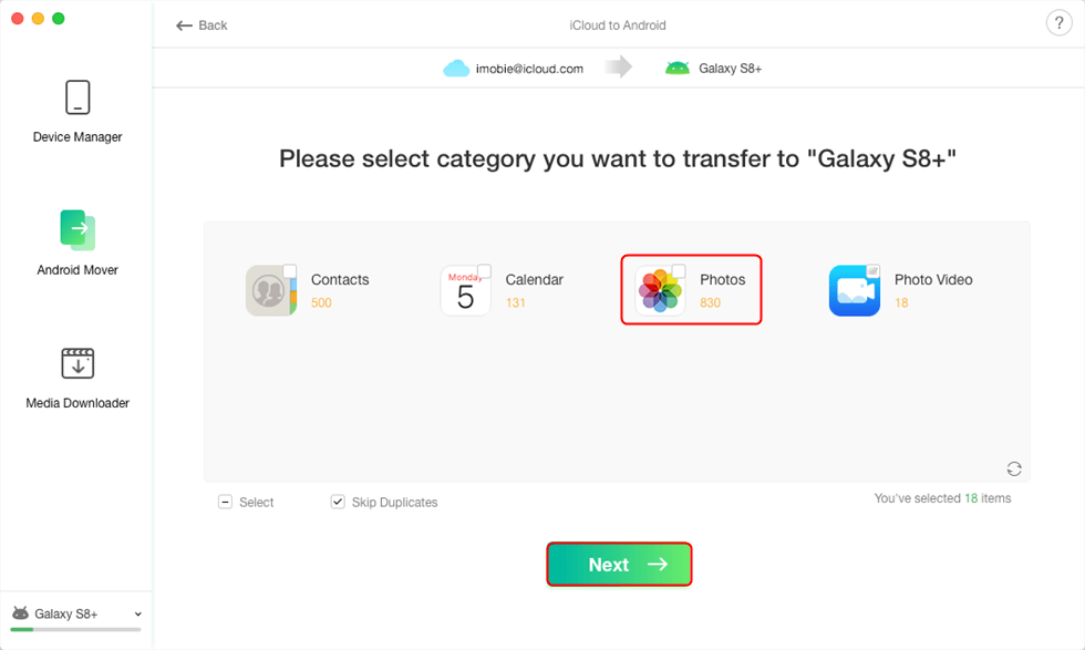 Transfer Photos from iCloud to Android