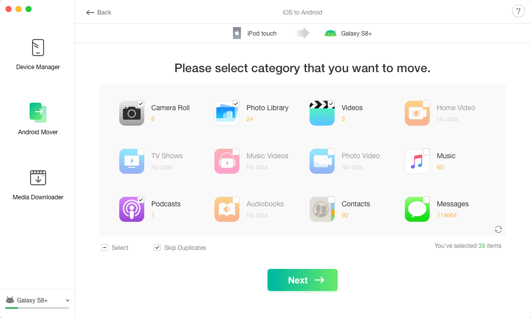Choose Photos to Transfer