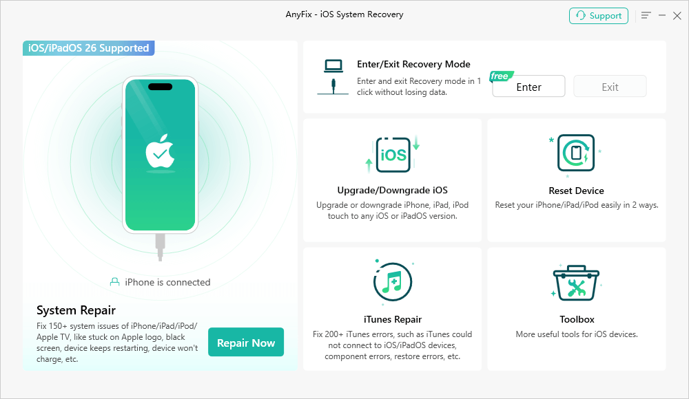 AnyFix Main Screen