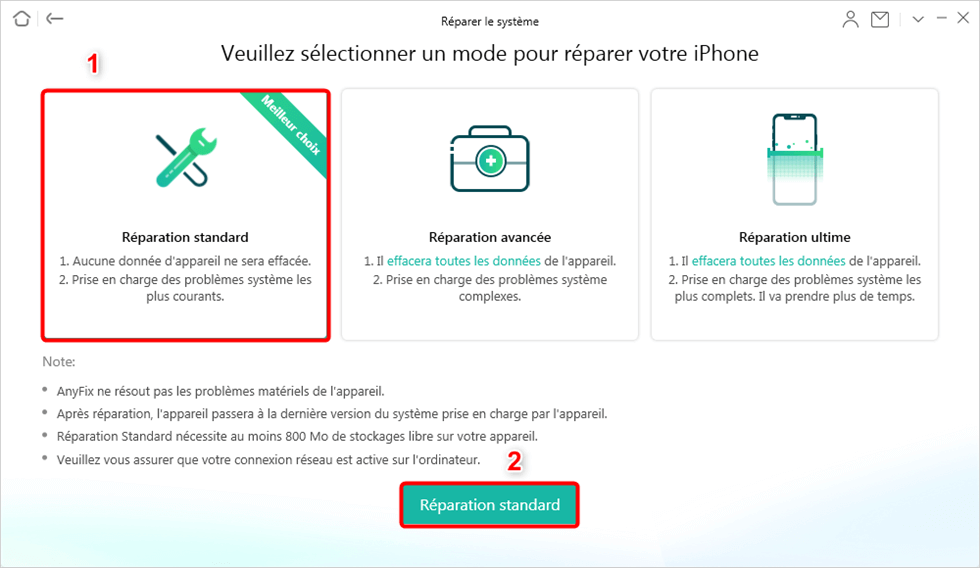 Méthode de réparation de l’iPhone