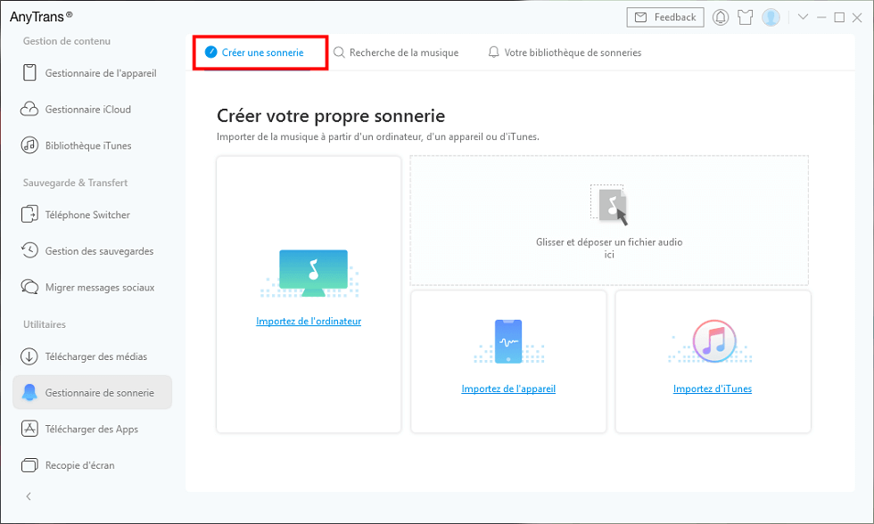 Créer une sonnerie