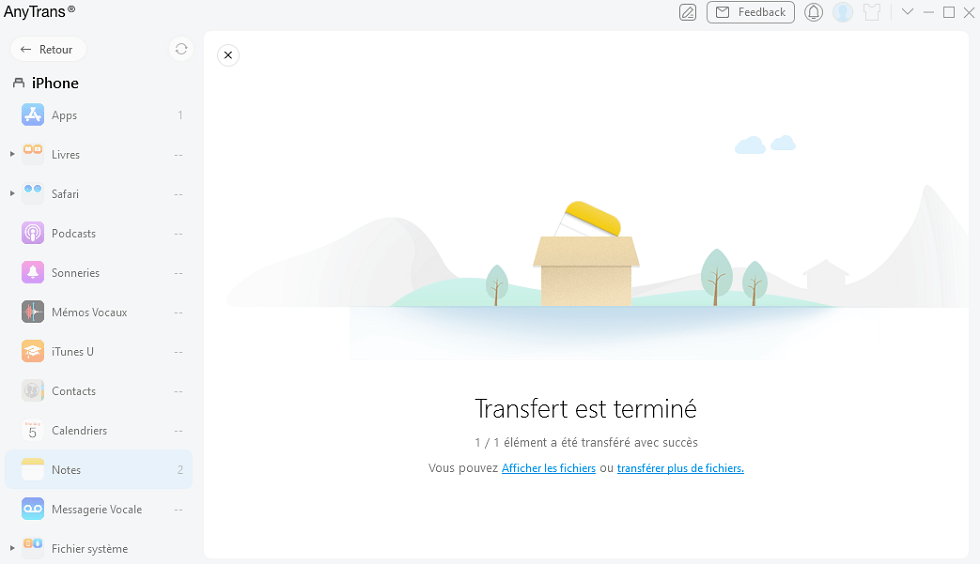 Transfert terminé