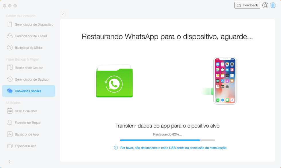 Transfira dados de WhatsApp