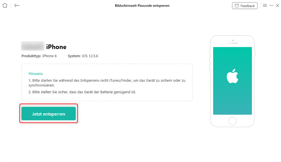 AnyUnlock-Bildschirmzeit-Passcode entsperren-Jetzt entsperren