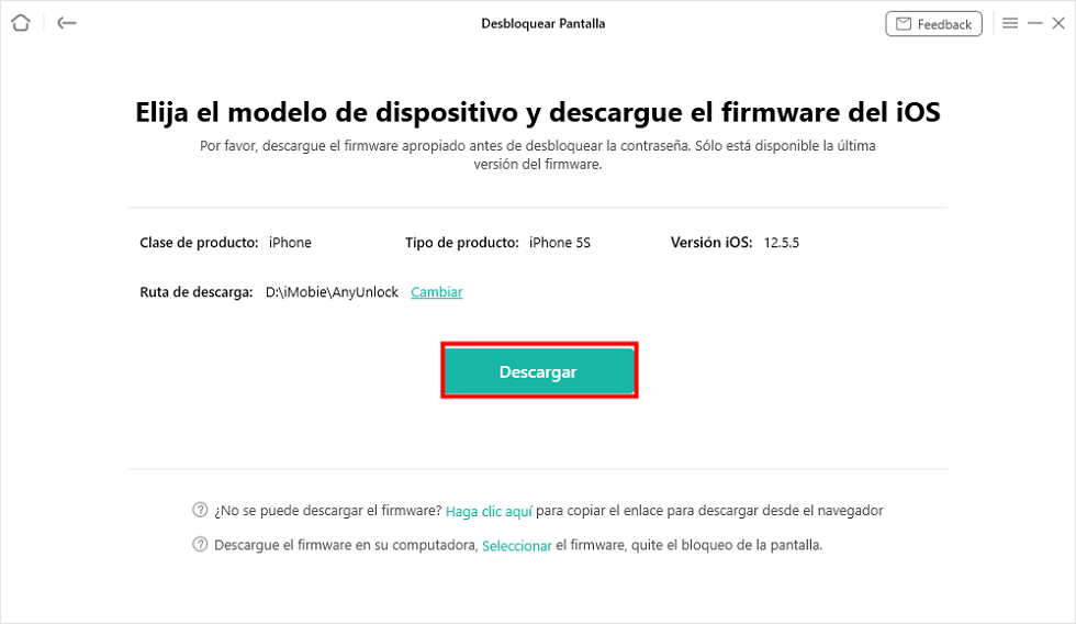 Descargue el firmware del iOS según el modelo