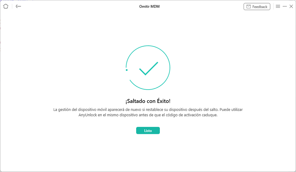 Espera el mensaje de confirmación antes de desconectar el celular