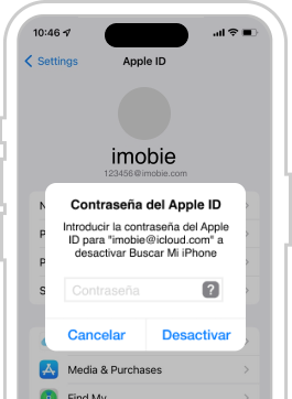 Celular con aplicación iMobie