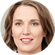 Woman with brown hair and blue eyes