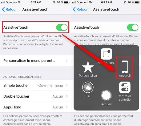 Régler appareil photo iPhone 8 ne fonctionne plus