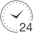 Clock with black face and numbers