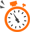 Horloge avec lombre de la personne sur fond orange