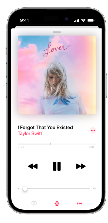 Taylor Swift를 갖춘 iPhone 뮤직 플레이어