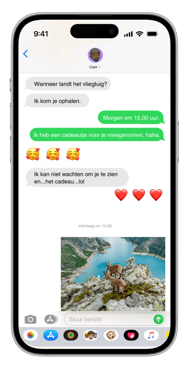 Telefoon met sms-scherm