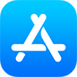 Blue background with white logo