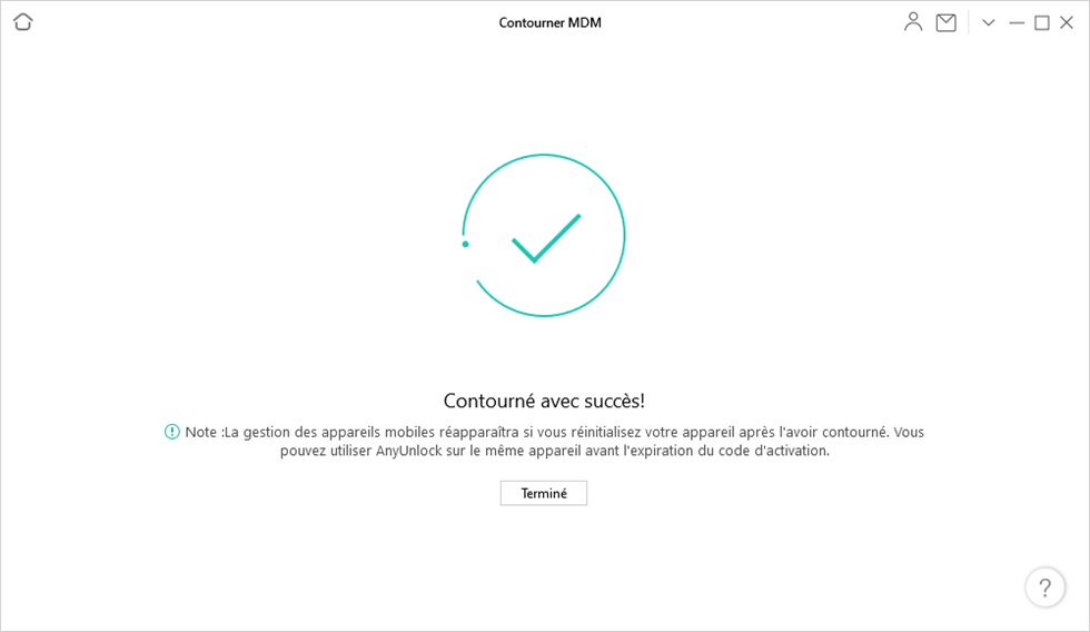 Le processus du contournement est terminé