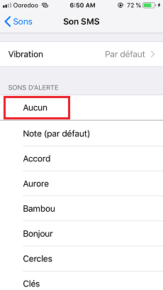 Aucune tonalité texte