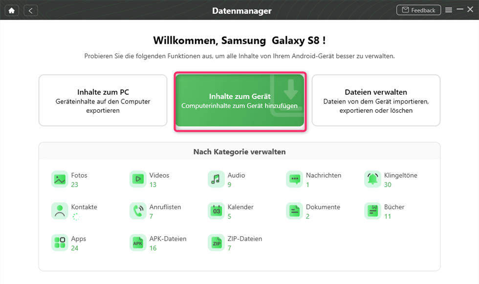 Backups auf Handy widerherstellen