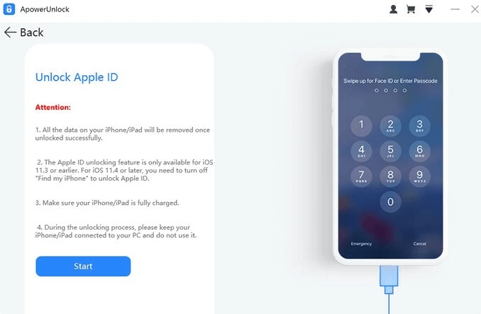 الصفحة الرئيسية لبرنامج ApowerUnlock