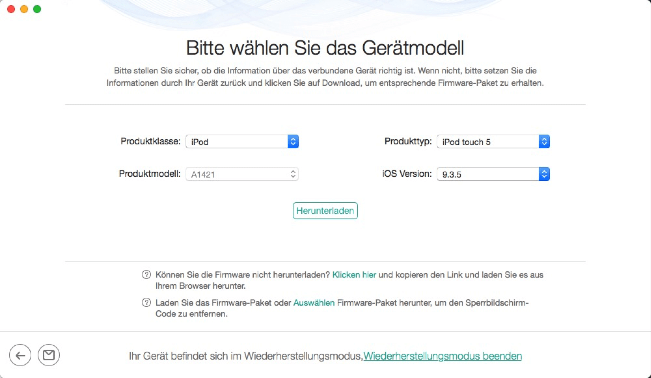 Herunterladen des Firmware-Pakets - Schritt 3