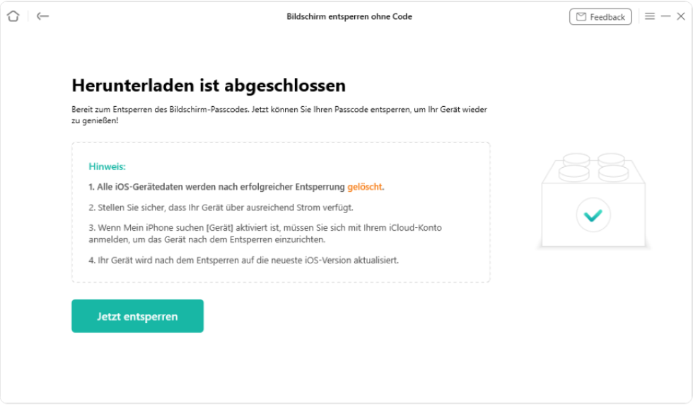 Bildschirm-Passwort entsperren