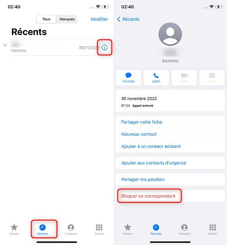 bloquer un contact sur Android
