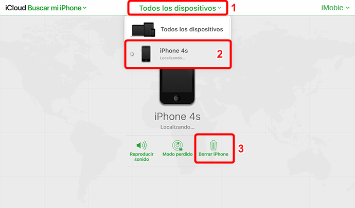 Cómo borrar iPhone sin contraseña utilizando iCloud