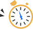 Yellow clock with blue second hand