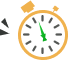 Clock with green arrow
