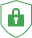 Green padlock on black background