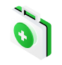 Sac de premiers secours vert blanc