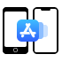 Cell phone with app icon