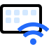 Computer keyboard with WiFi icon