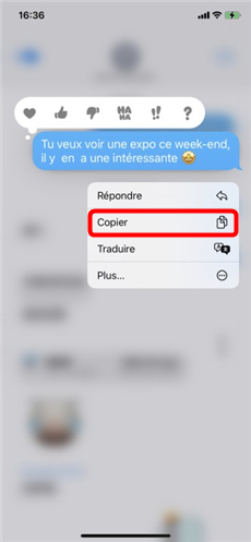 Choisissez Copier