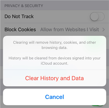 Clear Safari Cookies and Data