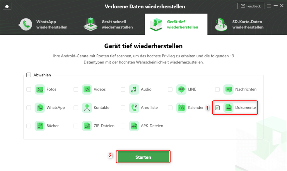 Dateityp - Dokumente auswählen